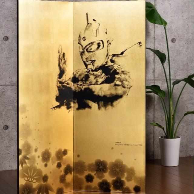 【屏風】ウルトラセブン 松竹梅 (縁なし) | 本装屏風 - 水墨画 (大型配送料2,500円) - Image 2