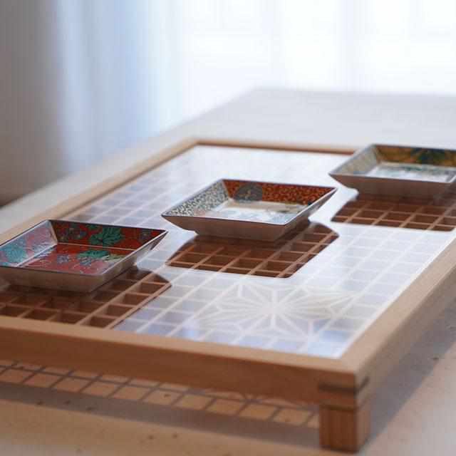 【トレイ】和膳 麻の葉 (M)※天板アクリル | 組子 - Image 13