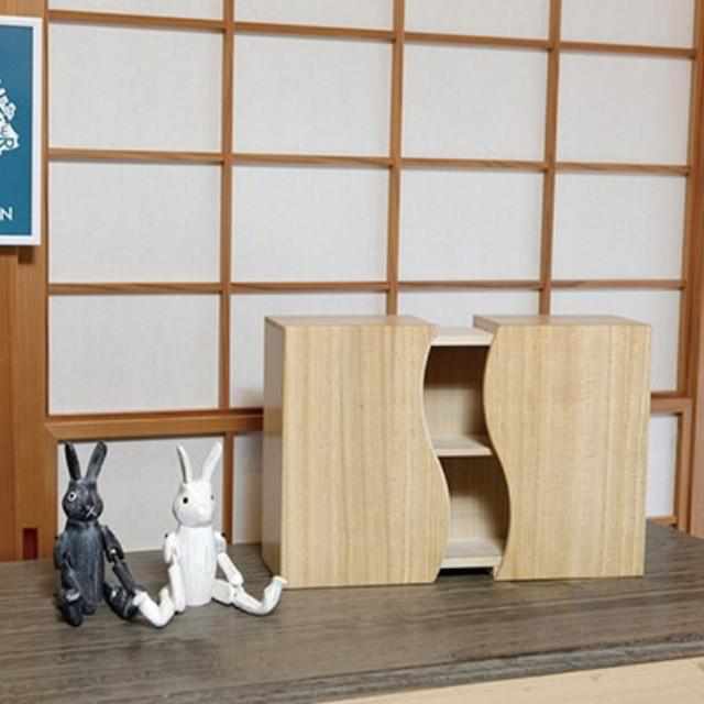【加茂桐箪笥】想ひ凾 (野本桐凾製作所) 桐の飾り棚 (木地 クリア) (大型配送料2,500円) - Image 21