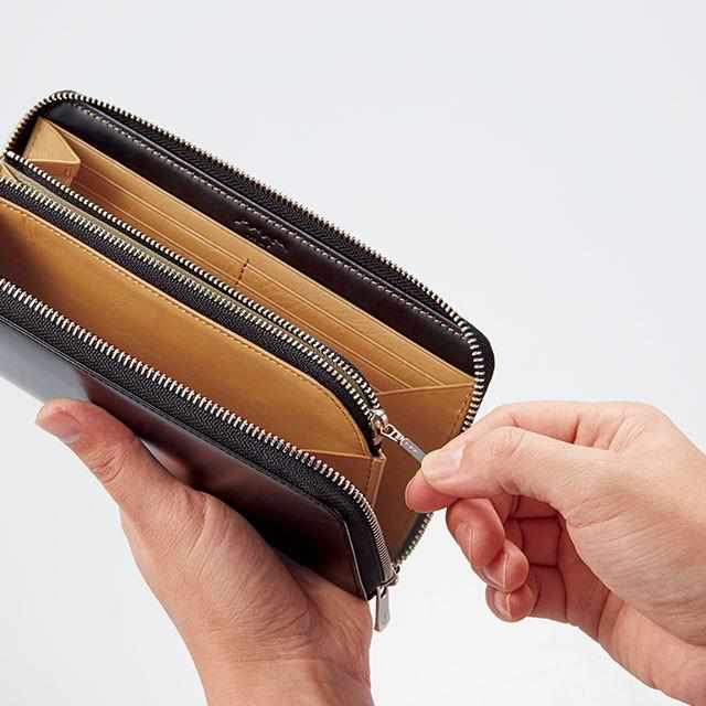 【長財布】スマートラウンドファスナー (群青) | 松阪牛革 | バンビ - Image 2