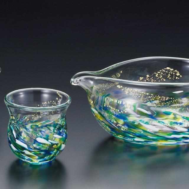 【酒器セット】花うつし 紫陽花 | 津軽びいどろ | 北洋硝子 (アデリア) - Image 11