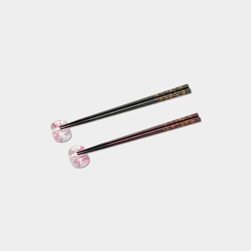 【箸/箸置きセット】sakura 小判 | 津軽びいどろ | 北洋硝子 (アデリア) - Image 2