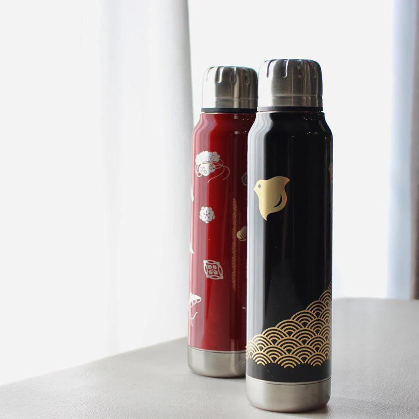 【アンブレラボトル】thermo mug × 土直漆器 うるし波千鳥 (ブラック) | 越前漆器 | 匠市 - Image 10