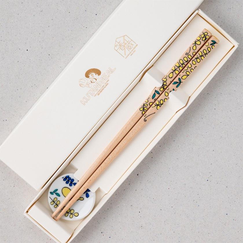【箸】KUTANI SEAL 藤 22.5cm (食洗機 可) 箸置き ギフト箱付 | 若狭の塗箸 | 箸蔵まつかん - Image 5