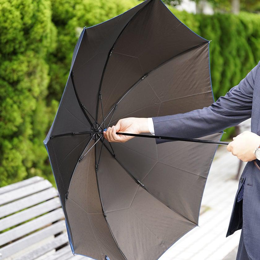 【雨傘】紳士 ピンドット 折りたたみ (ネイビー) | 東京洋傘 | 宮内庁御用達 前原光榮傘商店 - Image 11