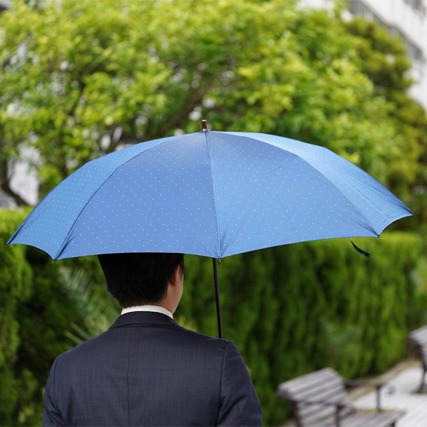 【雨傘】紳士 ピンドット 折りたたみ (ネイビー) | 東京洋傘 | 宮内庁御用達 前原光榮傘商店 - Image 3