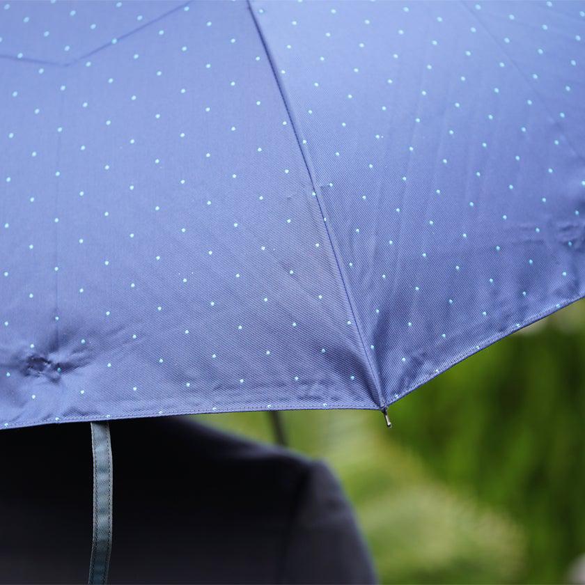 【雨傘】紳士 ピンドット 折りたたみ (ネイビー) | 東京洋傘 | 宮内庁御用達 前原光榮傘商店 - Image 5