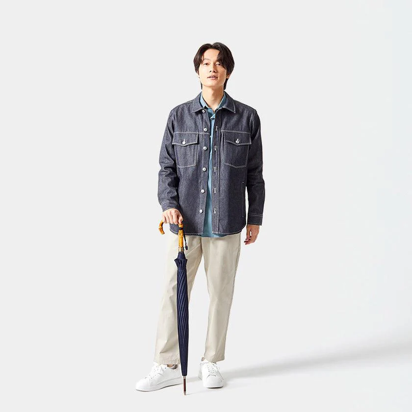 【雨傘】紳士 チェス ロング カーボン (ネイビー) | 東京洋傘 | 宮内庁御用達 前原光榮傘商店 - Image 4