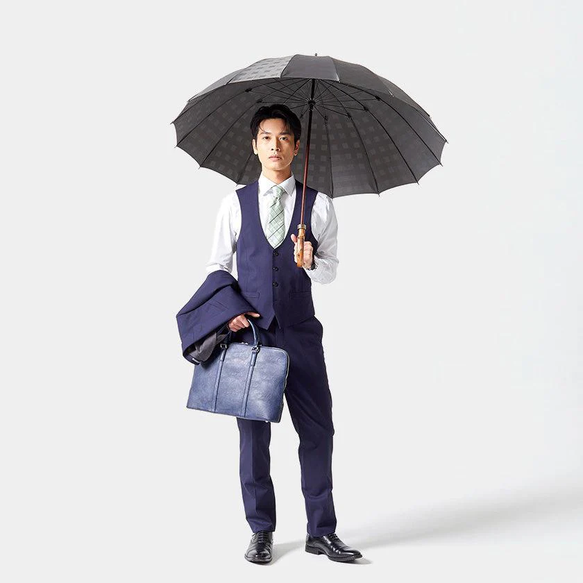【雨傘】紳士 チェス ロング カーボン (グレー) | 東京洋傘 | 宮内庁御用達 前原光榮傘商店 - Image 5