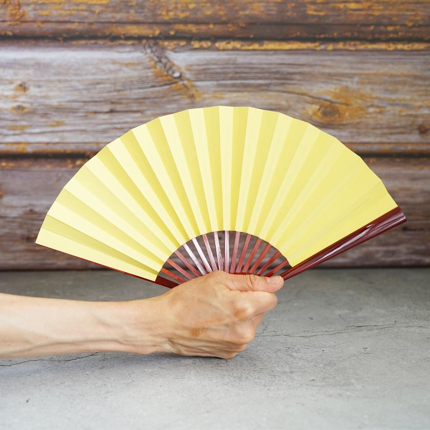 【扇子】女持 色無地 黄 溜塗 | 江戸扇子｜雲錦堂 深津扇子店 - Image 6