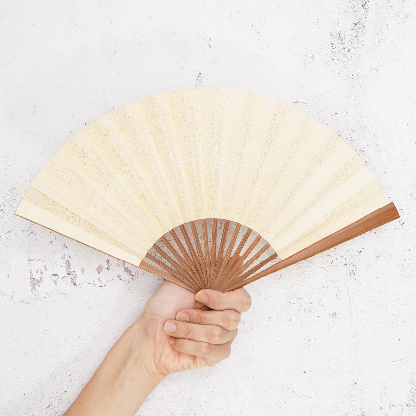 【扇子】女持 箔 橙 本煤竹 | 江戸扇子｜雲錦堂 深津扇子店 - Image 4
