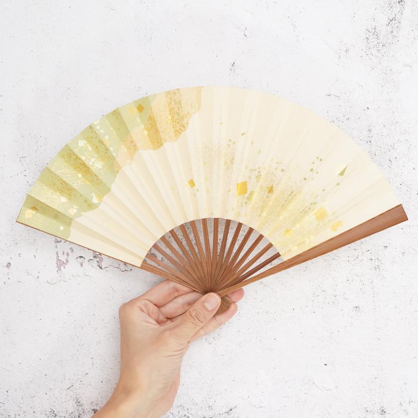 【扇子】女持 箔 緑 本煤竹 | 江戸扇子｜雲錦堂 深津扇子店 - Image 3