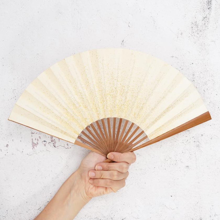 【扇子】女持 箔 桃緑 本煤竹 | 江戸扇子｜雲錦堂 深津扇子店 - Image 4