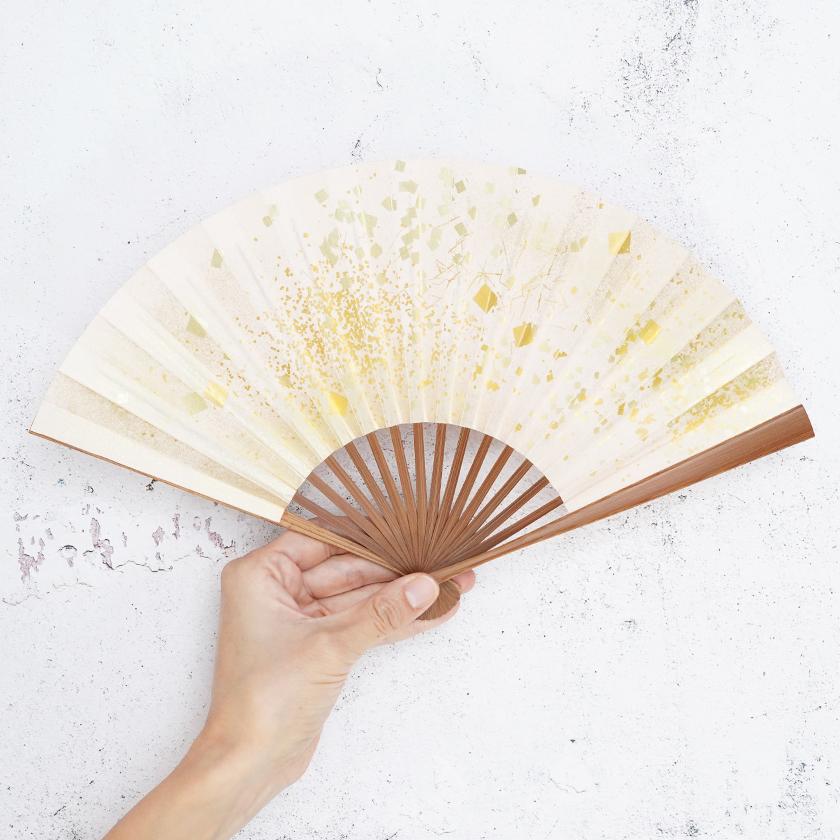 【扇子】女持 箔 金桃 本煤竹 | 江戸扇子｜雲錦堂 深津扇子店 - Image 3