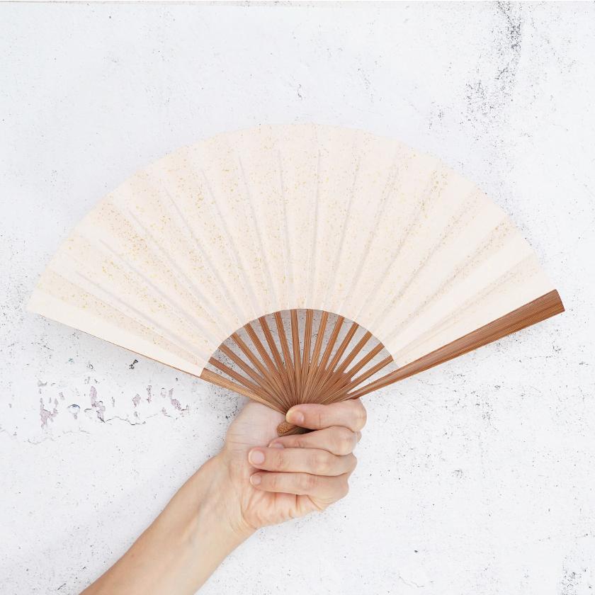 【扇子】女持 箔 金桃 本煤竹 | 江戸扇子｜雲錦堂 深津扇子店 - Image 4