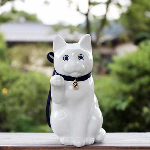 【招き猫】へそくりの招き猫 壱号 白 (中) | 肥前吉田焼 | Kata Koto - Image 2