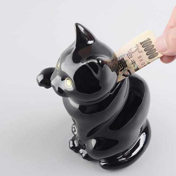 【招き猫】へそくりの招き猫 壱号 黒 (中) | 肥前吉田焼 | Kata Koto - Image 10