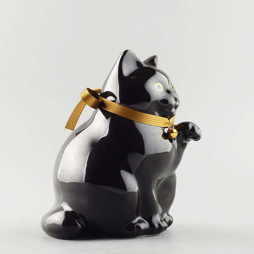 【招き猫】へそくりの招き猫 弍号 黒丸 | 肥前吉田焼 | Kata Koto - Image 7