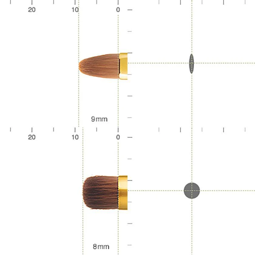 【メイクブラシ】BISYODO (L) ダブルコンシーラーブラシ (丸平 9mm / 丸 8 mm) | 化粧筆 | ウエダ美粧堂 - Image 6