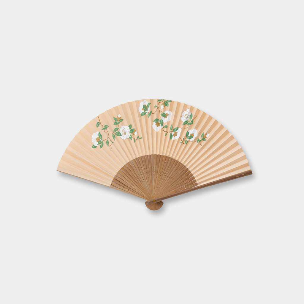 【扇子】女物 紙扇 白椿 | 京扇子 | 大西常商店 - Image 2