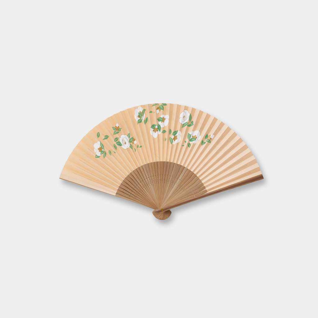 【扇子】女物 紙扇 白椿 | 京扇子 | 大西常商店 - Image 3
