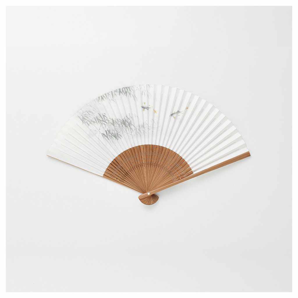 【扇子】男物 紙扇 夏庭の水路 | 京扇子 | 大西常商店 - Image 2