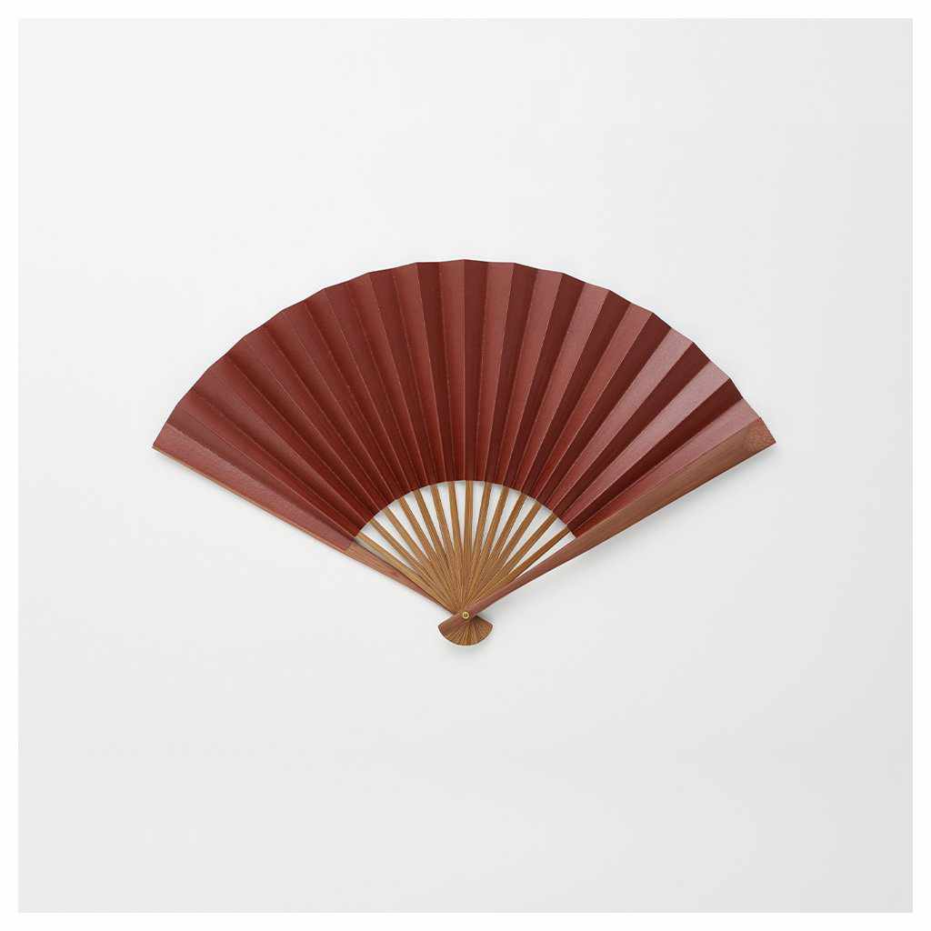 【扇子】男物 紙扇 柿渋染 赤茶色 | 京扇子 | 大西常商店 - Image 3