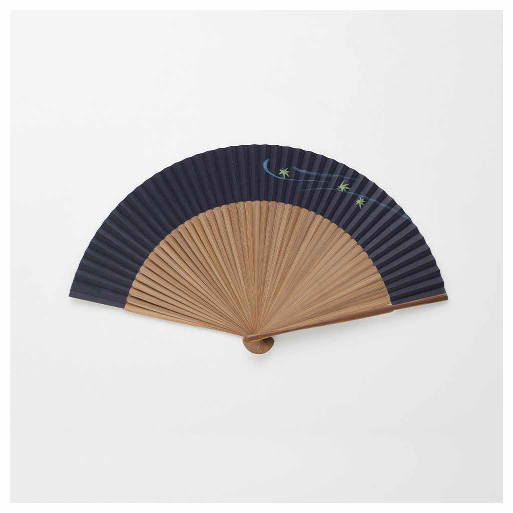 【扇子】男物 紙扇 染和紙 もみじ鮎 大短地 | 京扇子 | 大西常商店 - Image 2