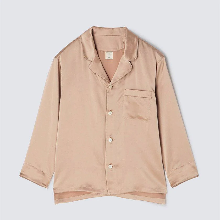 【パジャマ】シルク ピンクベージュ セットアップ | Foo Tokyo - Image 4