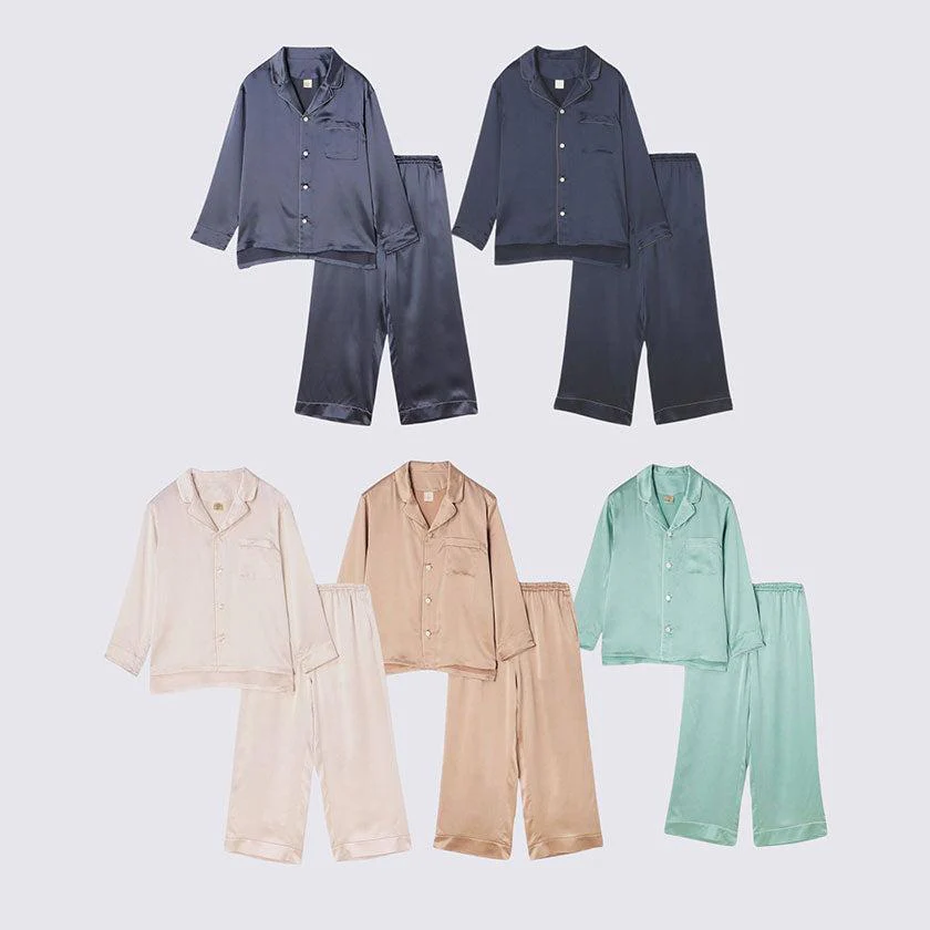 【パジャマ】シルク エレガントネイビー セットアップ | Foo Tokyo - Image 8