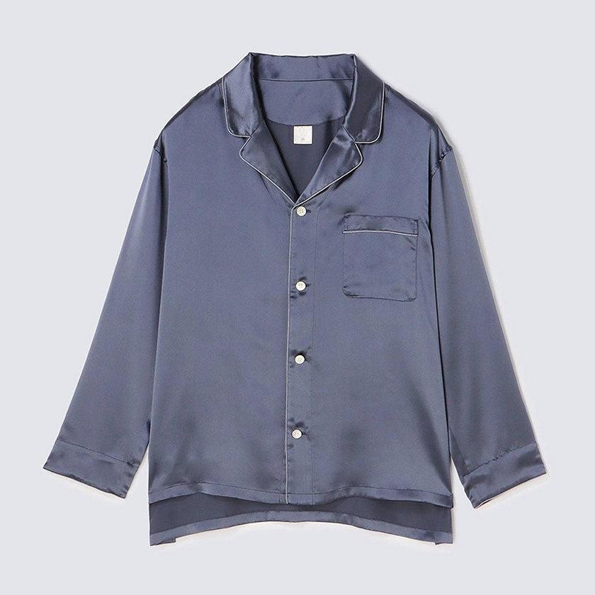 【パジャマ】シルク チャコールグレー セットアップ | Foo Tokyo - Image 5