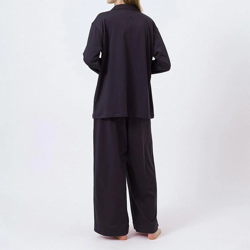 【パジャマ】ロイヤルオーガニックコットン ダブルボタン ネイビー | Foo Tokyo - Image 4