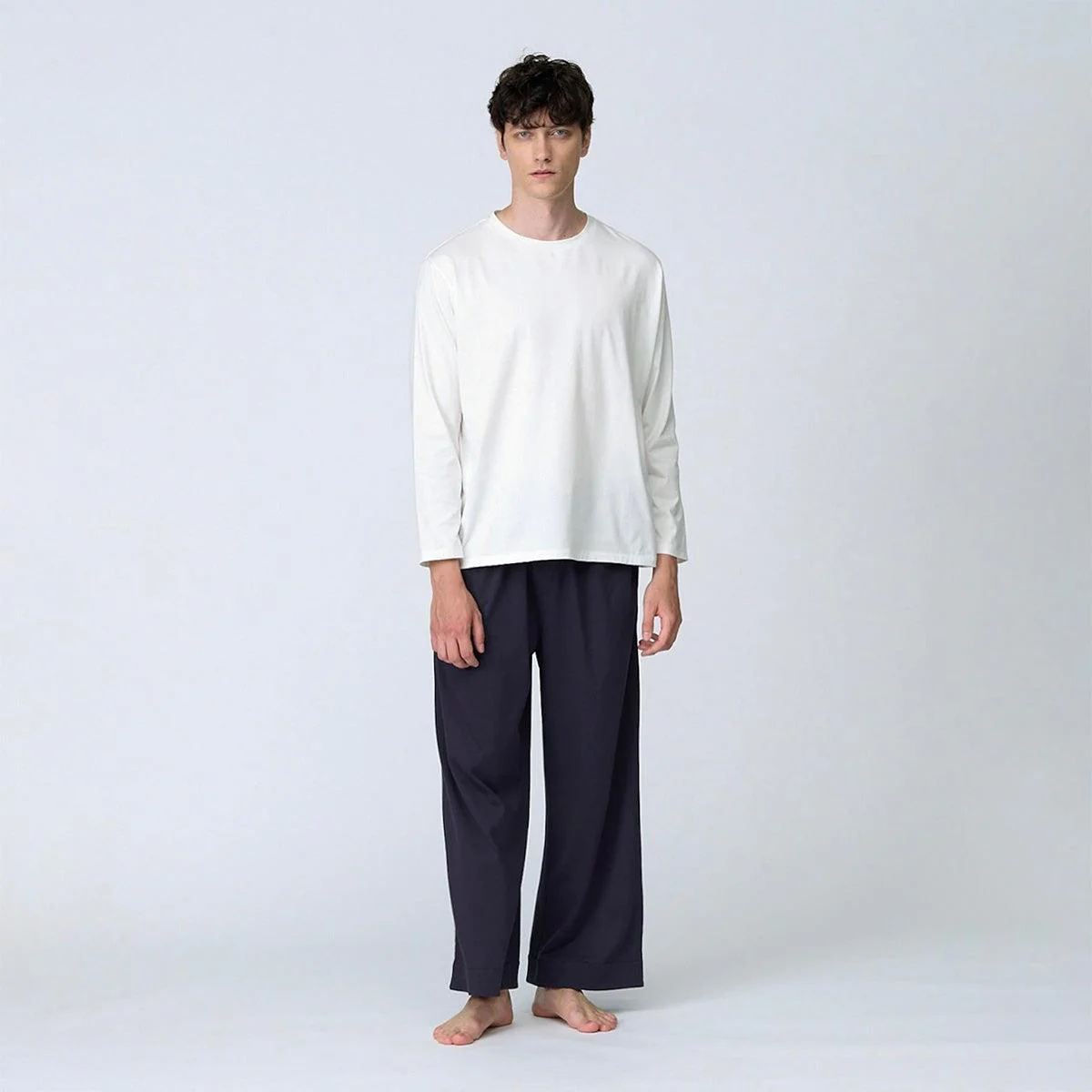 【Tシャツ】メンズ シルクコットンロングスリーブTシャツ | Foo Tokyo - Image 2