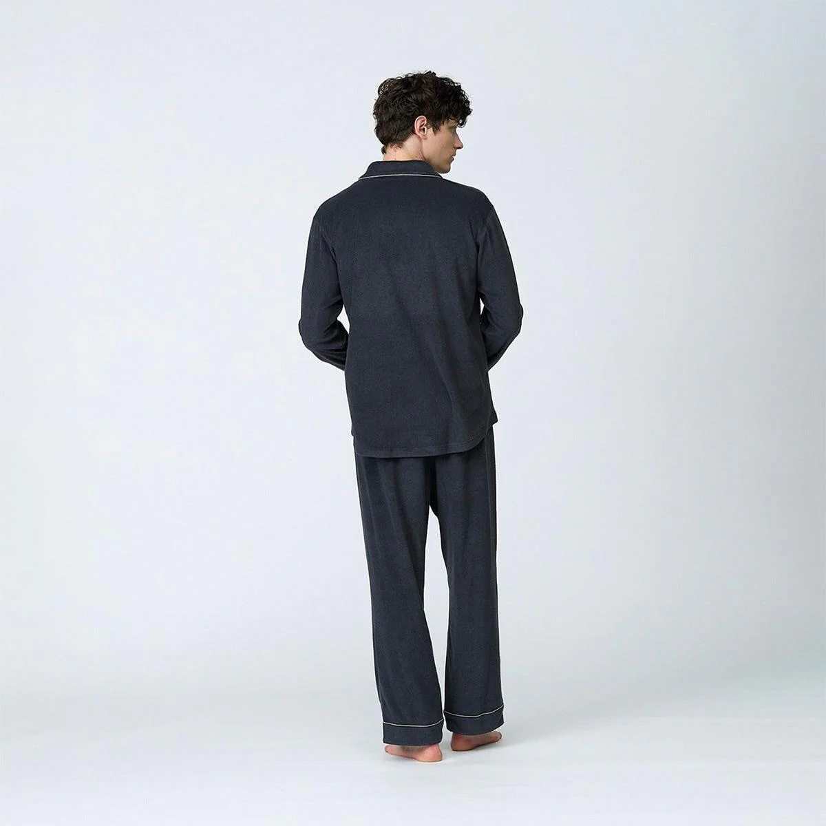 【パジャマ】コットンウールパイル チャコールグレー セットアップ | Foo Tokyo - Image 6