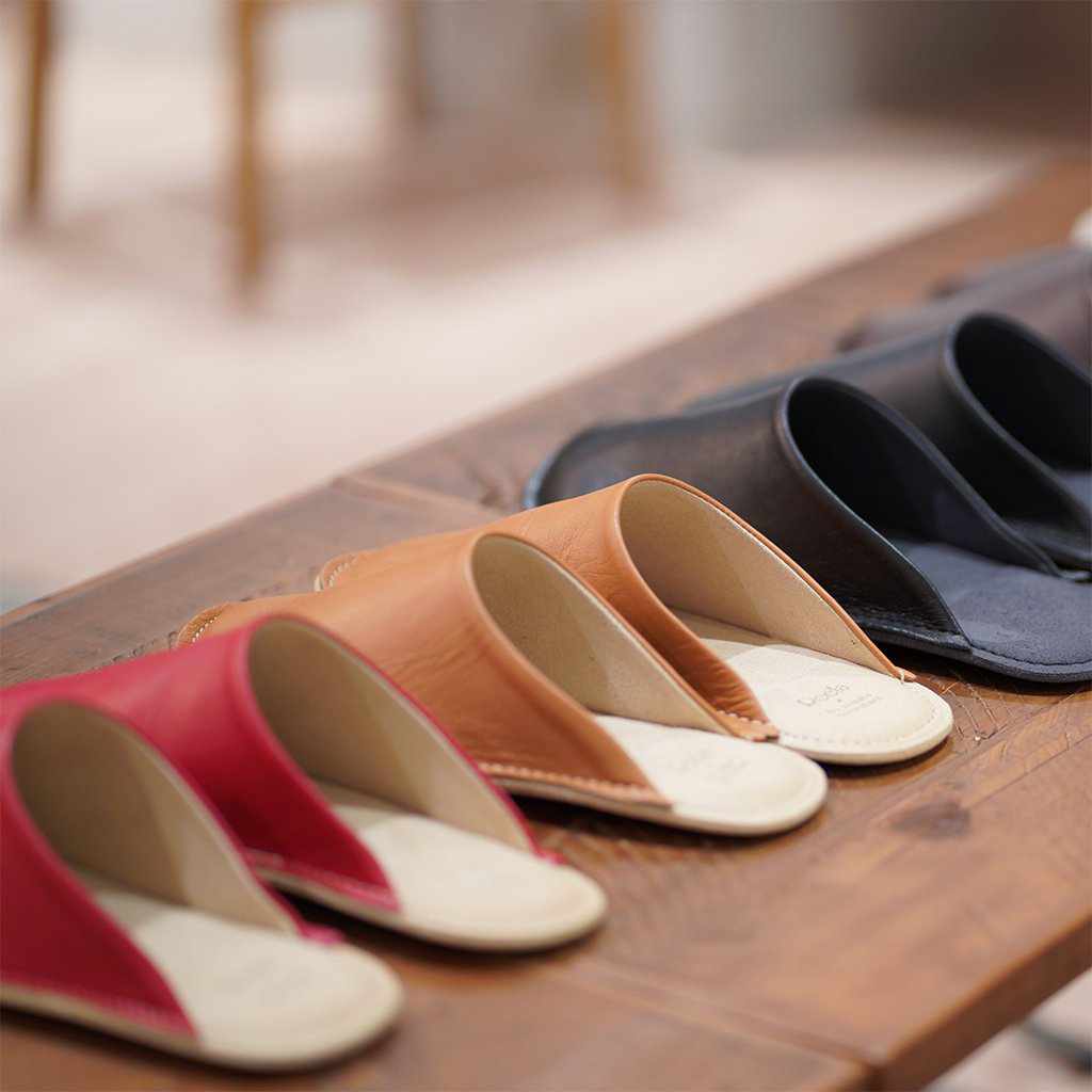 【スリッパ】Reela 本革スムース ルームサボ（キャメル） - Image 13