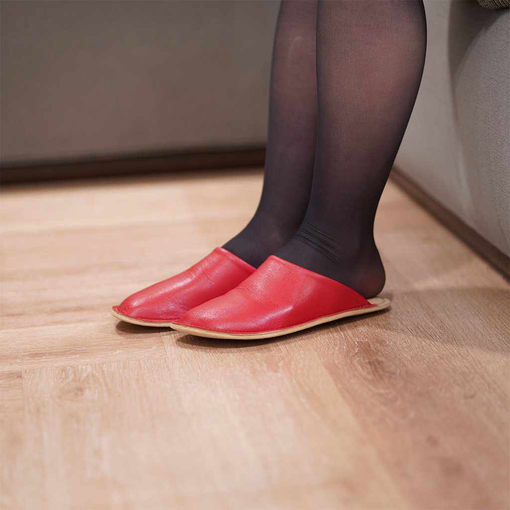 【スリッパ】Reela 本革スムース ルームサボ（レッド）23.0~24.0cm - Image 13