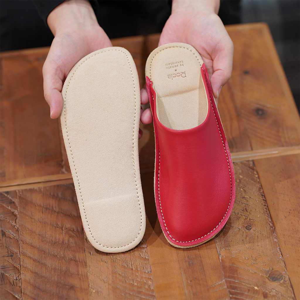 【スリッパ】Reela 本革スムース ルームサボ（レッド）23.0~24.0cm - Image 15