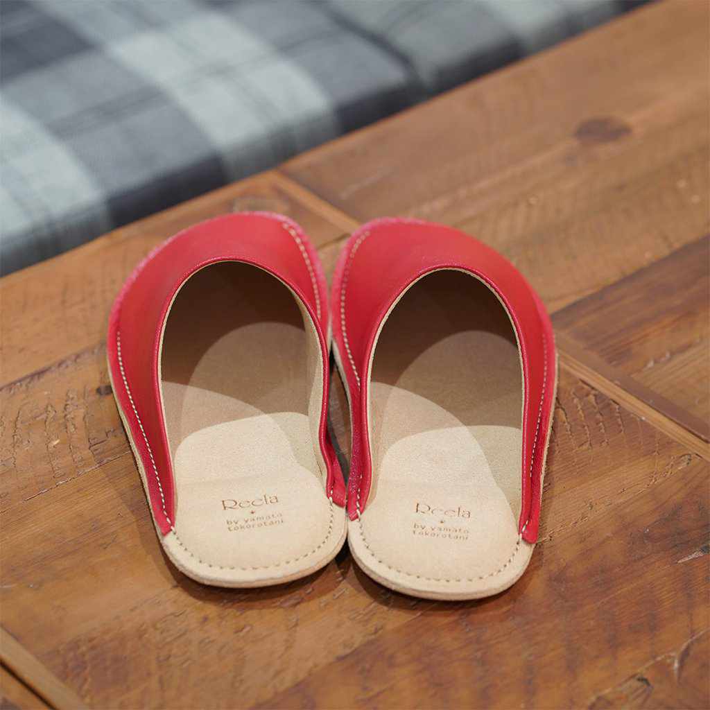 【スリッパ】Reela 本革スムース ルームサボ（レッド）23.0~24.0cm - Image 17