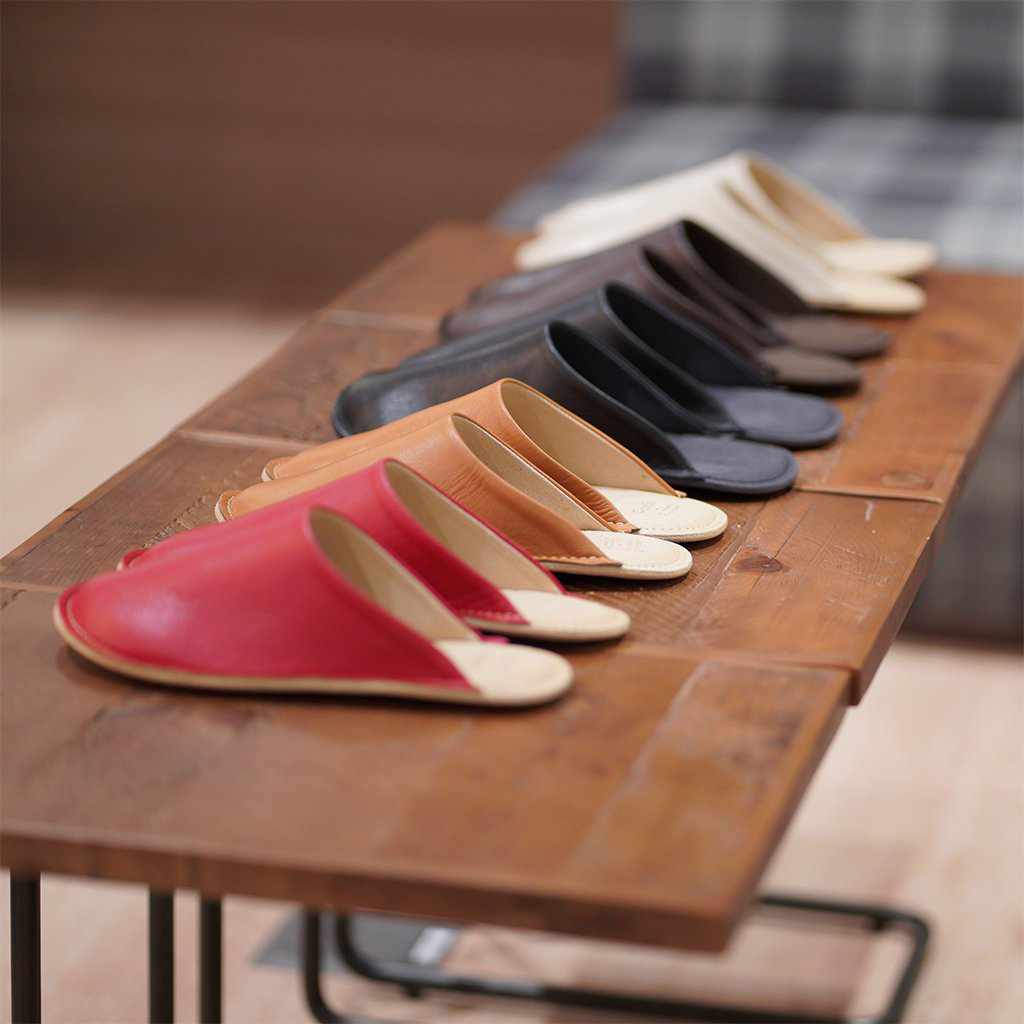 【スリッパ】Reela 本革スムース ルームサボ（レッド）23.0~24.0cm - Image 4