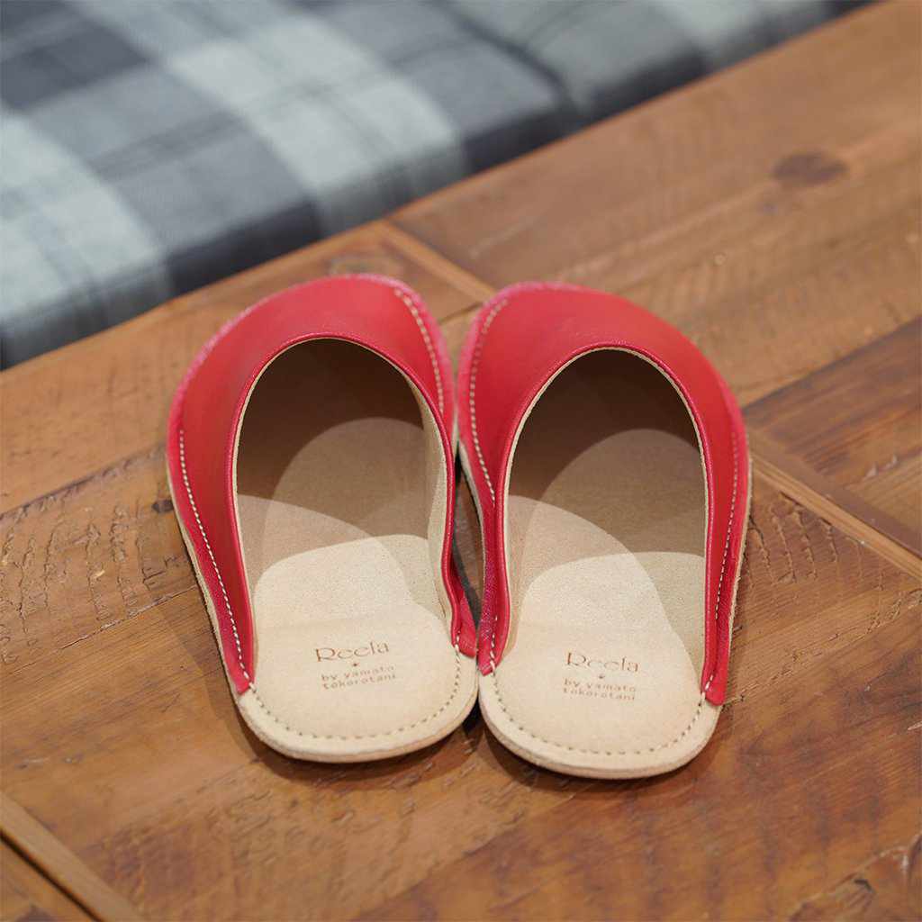 【スリッパ】Reela 本革スムース ルームサボ（レッド）23.0~24.0cm - Image 7