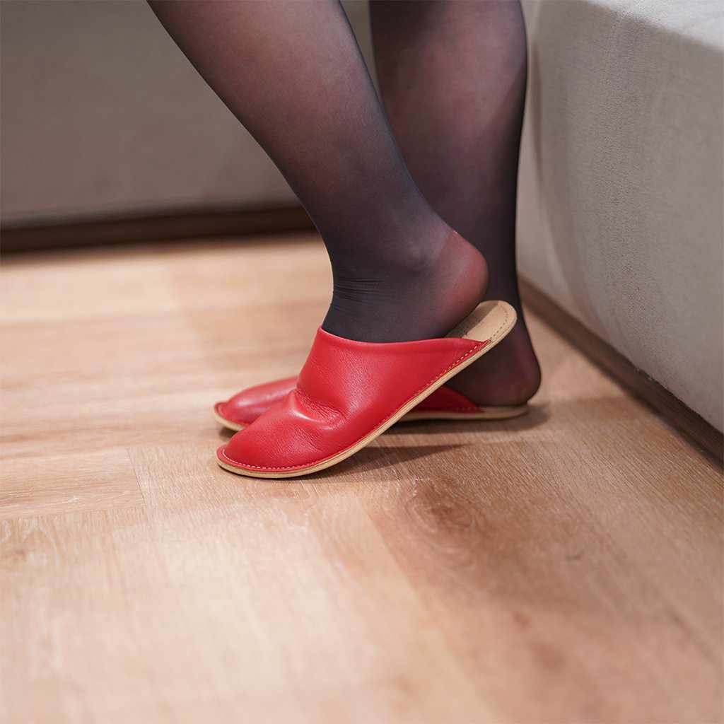 【スリッパ】Reela 本革スムース ルームサボ（レッド）23.0~24.0cm - Image 8