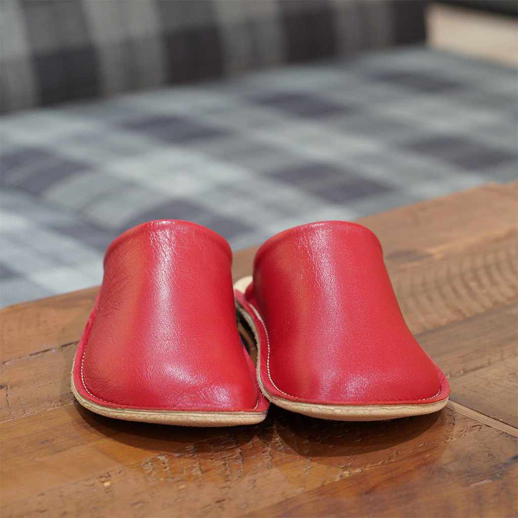 【スリッパ】Reela 本革スムース ルームサボ（レッド）23.0~24.0cm - Image 9