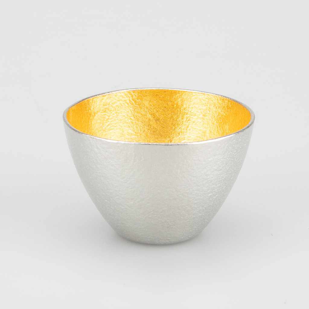 【酒器】片口 - 小 & ぐい呑 錫・金箔セット (桐箱入) | 鋳物 | 能作 - Image 3