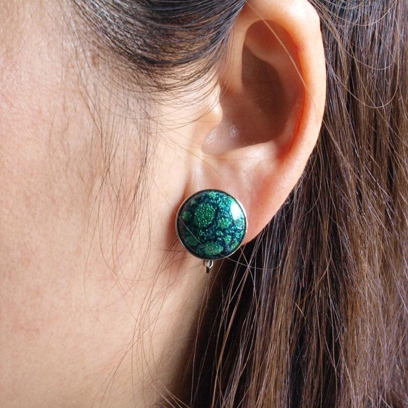 【イヤリング】丸15mm 透(Suke) 全6色 | 無線銀貼七宝 - Image 3