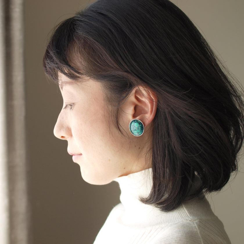 【イヤリング】丸20mm 透(Suke) 全6色 | 無線銀貼七宝 - Image 5