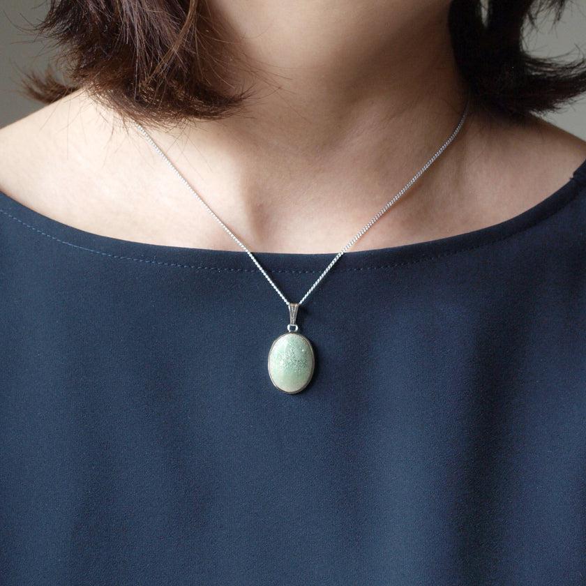 【ペンダント】楕円 白 (Haku) 全6色 | 無線銀貼七宝 - Image 6