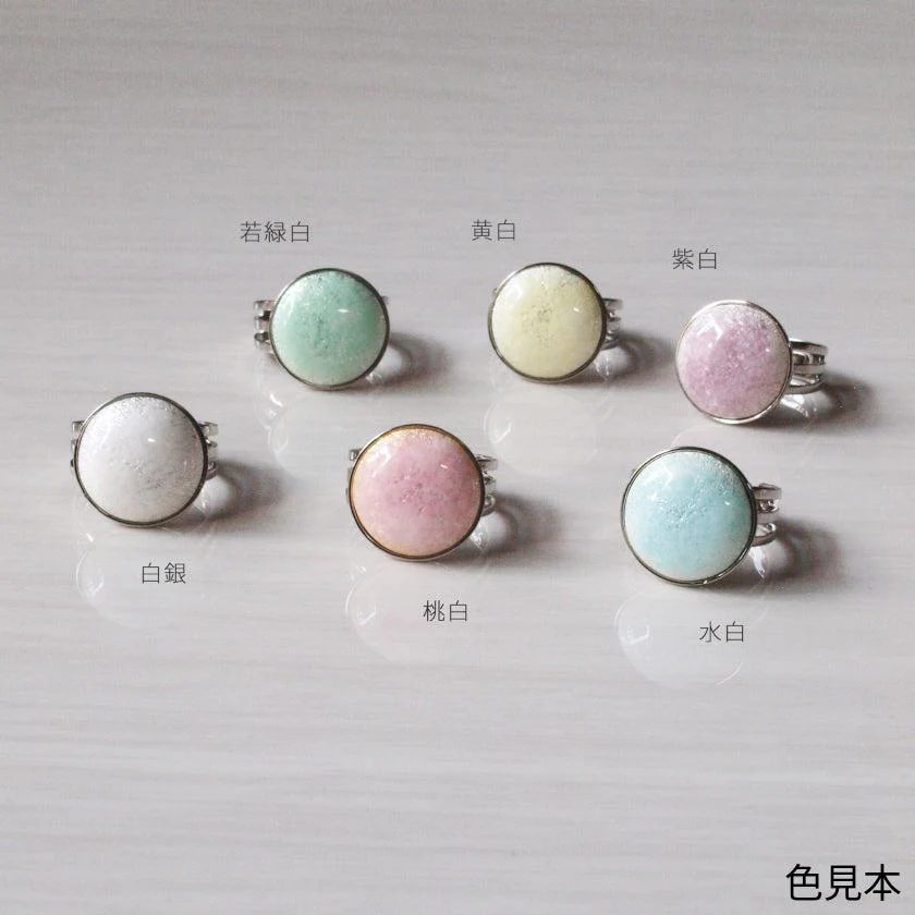 【リング】丸白 (Haku) 全6色 | 無線銀貼七宝 - Image 3