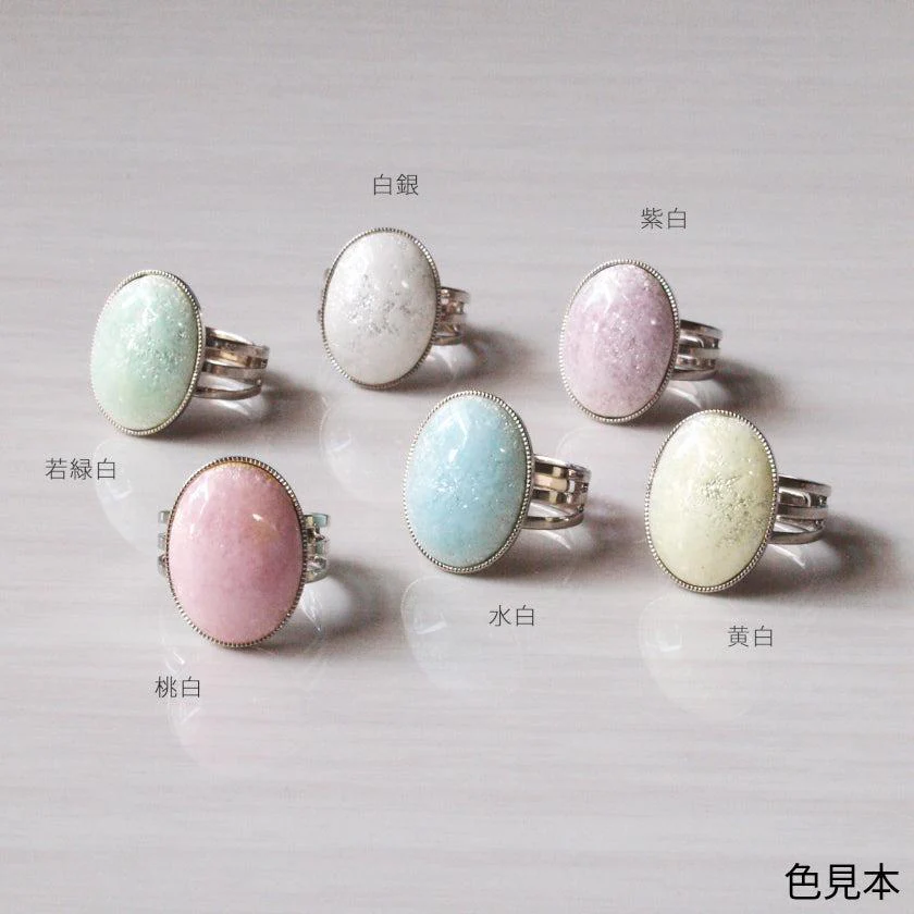 【リング】楕円白 (Haku) 全6色 | 無線銀貼七宝 - Image 3