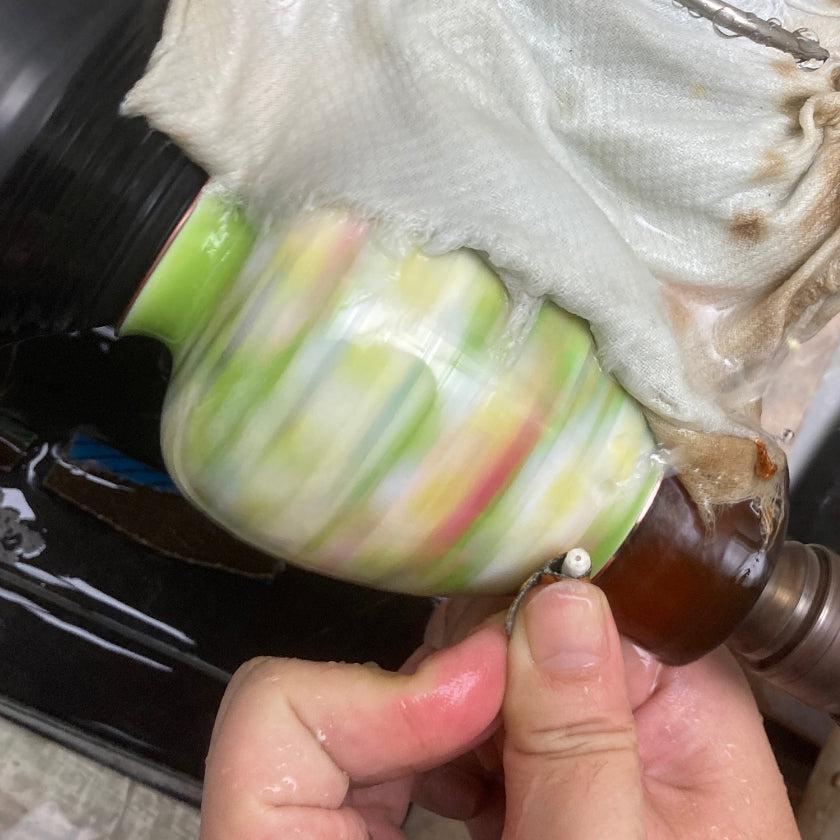 【花瓶】3玉形 ひわ萌黄 梅詰 | 有線本七宝 - Image 10