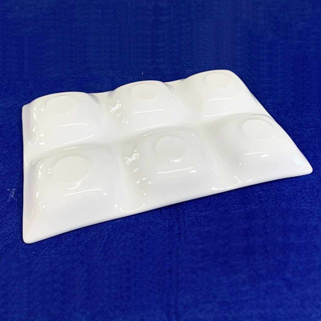 【美濃焼】マルモ加藤陶器 白磁 コケワ 6つ仕切り皿 - Image 3